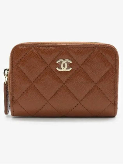 Classic zipper coin card wallet shiny caviar gold brown AP0216 - CHANEL - BALAAN 2