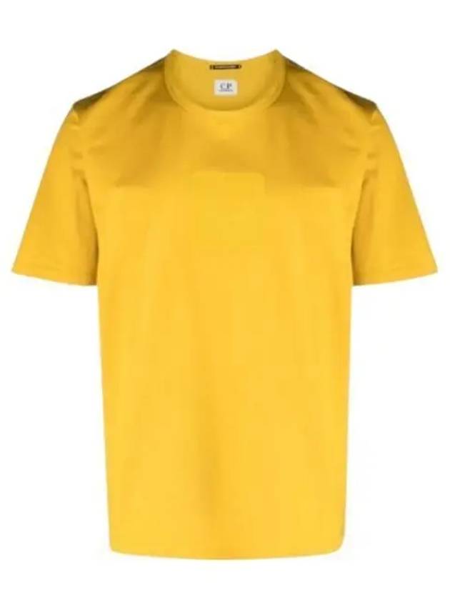 Metropolis Series Mercerized Jersey Logo Badge Short Sleeve T-Shirt Yellow - CP COMPANY - BALAAN 2