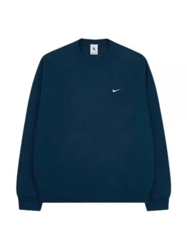 NRG Solo Swoosh Crew Neck Fleece Sweatshirt Navy - NIKE - BALAAN 2