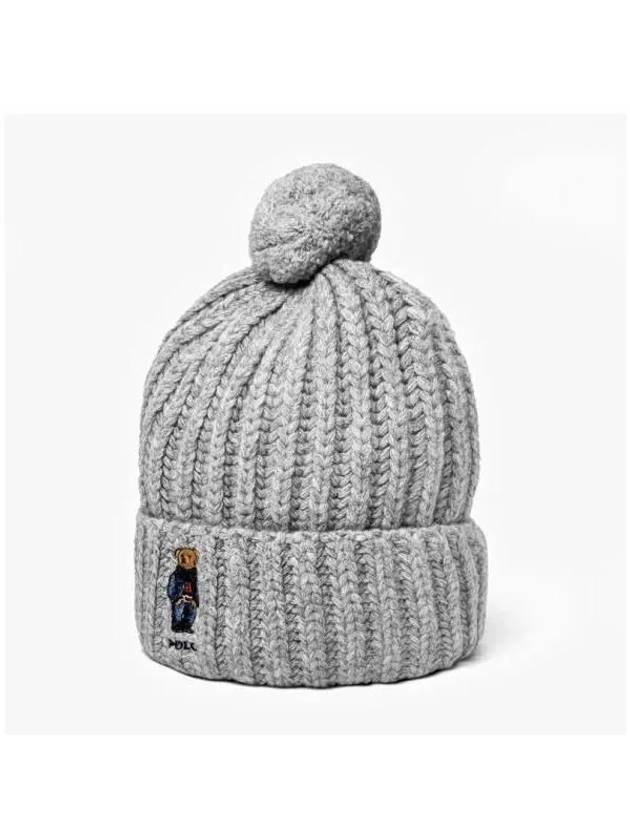 WC0522 032 Bear Cable Knit Pom Beanie - POLO RALPH LAUREN - BALAAN 3