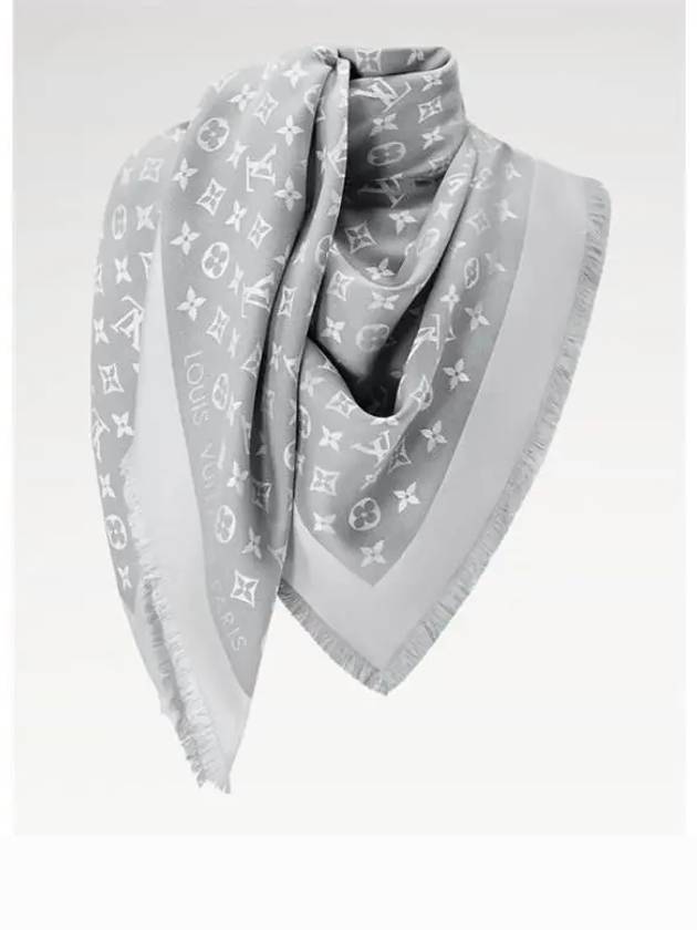 Monogram Shine Denim Scarf Pearl Grey - LOUIS VUITTON - BALAAN 4