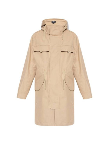 Men's Yael Gabardine Hooded Parka Beige - A.P.C. - BALAAN 1