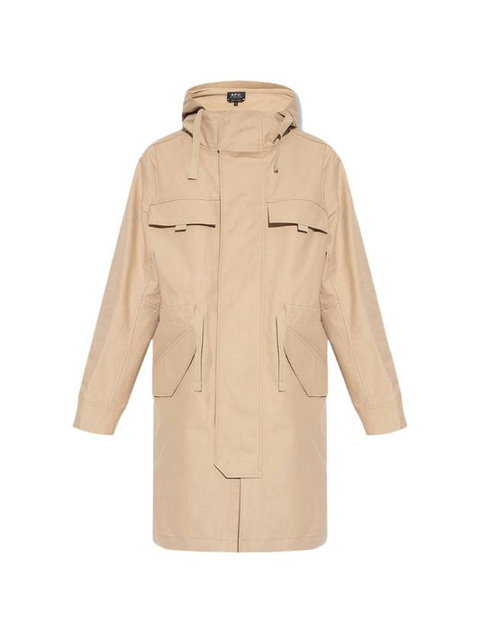 Men's Yael Gabardine Hooded Parka Beige - A.P.C. - BALAAN 1