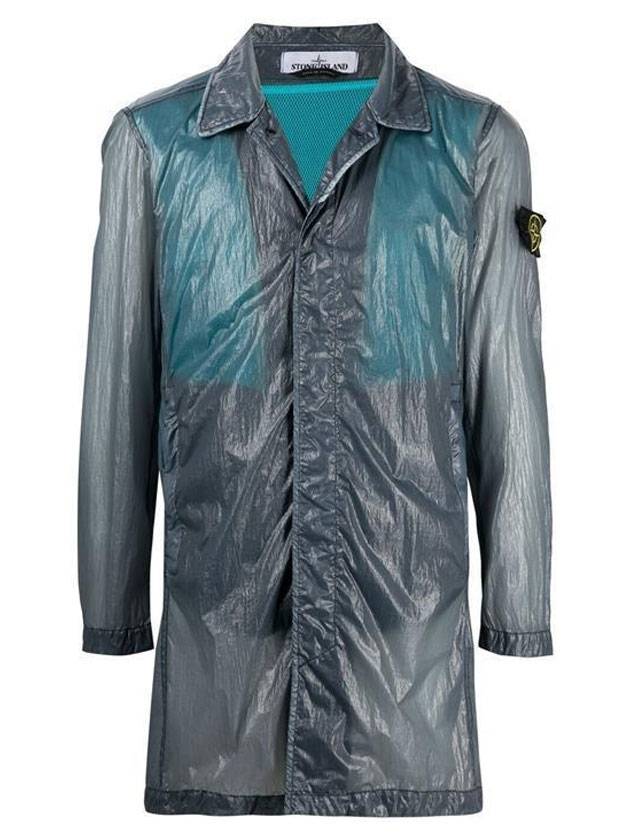 Lucido Packable Trench Coat Blue Grey - STONE ISLAND - BALAAN 1