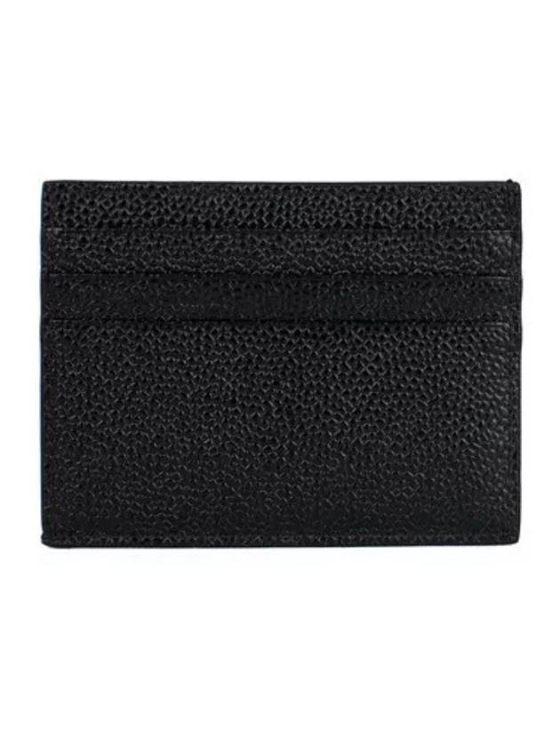 Pebble Grain Leather Stripe Note Compartment Card Wallet Black - THOM BROWNE - BALAAN 3