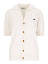 ORB Logo Polo Cardigan White - VIVIENNE WESTWOOD - BALAAN 2