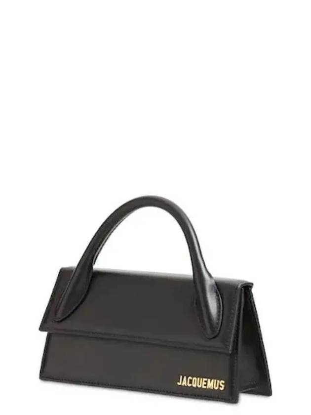 Jacquemus Metal Logo Le Chiquito Long Leather Top Handle Cross Bag Black - JACQUEMUS - BALAAN 2