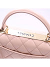 Trendy CC Lambskin Quilted Small Top Handle Tote Bag Light Pink - CHANEL - BALAAN.