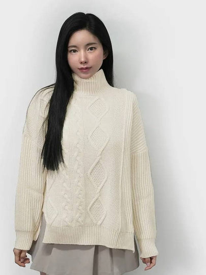 FW Lambert Cable Wool Yarn Knit Sweater Ivory 5366143306001 - WEEKEND MAX MARA - BALAAN 2