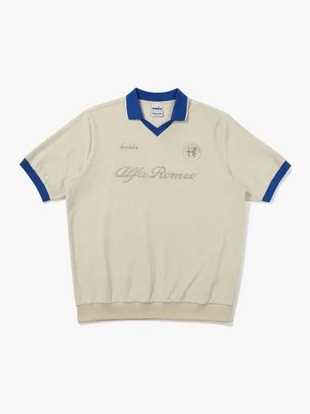 Diadora Alfa Romeo Terry Collar Short Sleeve T Shirt IVORY - DIADORA - BALAAN 1