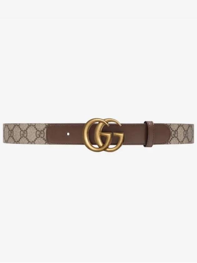 Double G Buckle Leather Belt Brown - GUCCI - BALAAN 4