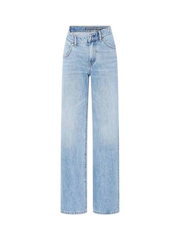 Asymmetric band denim pants light indigo 271105 - ALEXANDER WANG - BALAAN 1