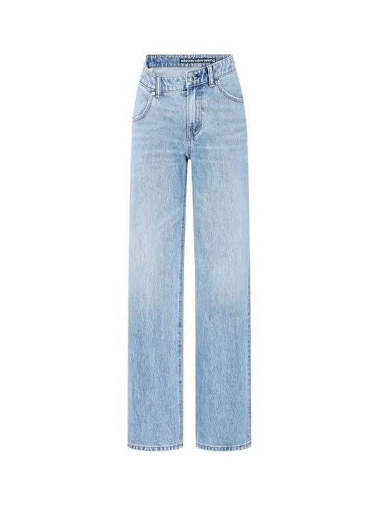 Asymmetric band denim pants light indigo 271105 - ALEXANDER WANG - BALAAN 1