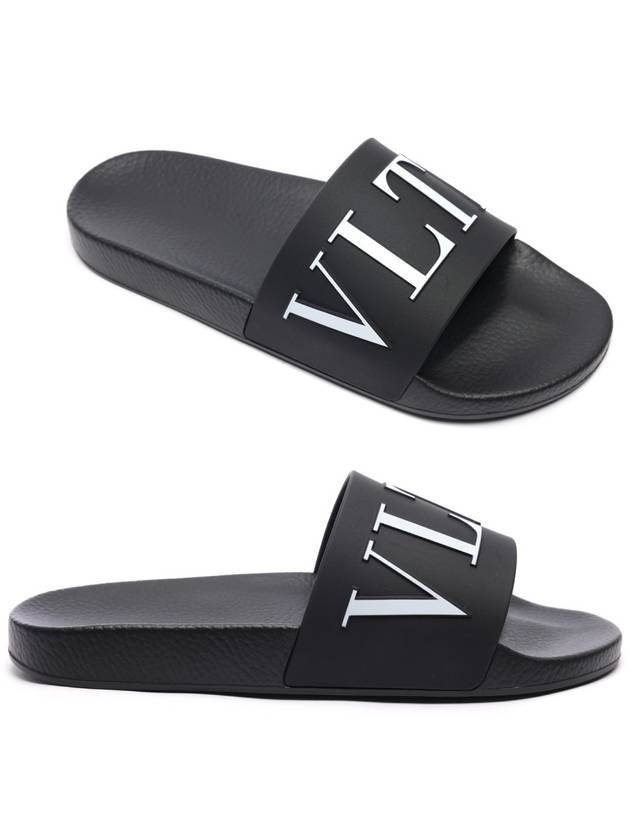 VLTN Logo Slippers Black - VALENTINO - BALAAN 3