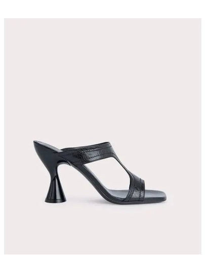 Nadia Gloss Leather Sandal Heels Black - BY FAR - BALAAN 2