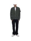 Wappen Patch Knit Zip-Up Jacket Dark Green - STONE ISLAND - BALAAN 4