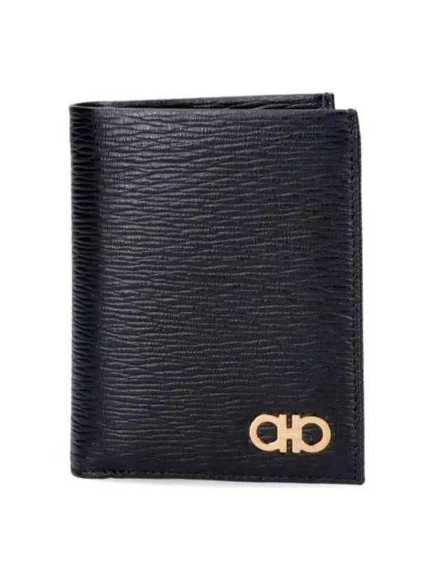 Revival Gancini Compact Half Wallet Black - SALVATORE FERRAGAMO - BALAAN 2