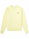 Women's Fox Head Patch Cotton Sweatshirt Light Yellow - MAISON KITSUNE - BALAAN 1