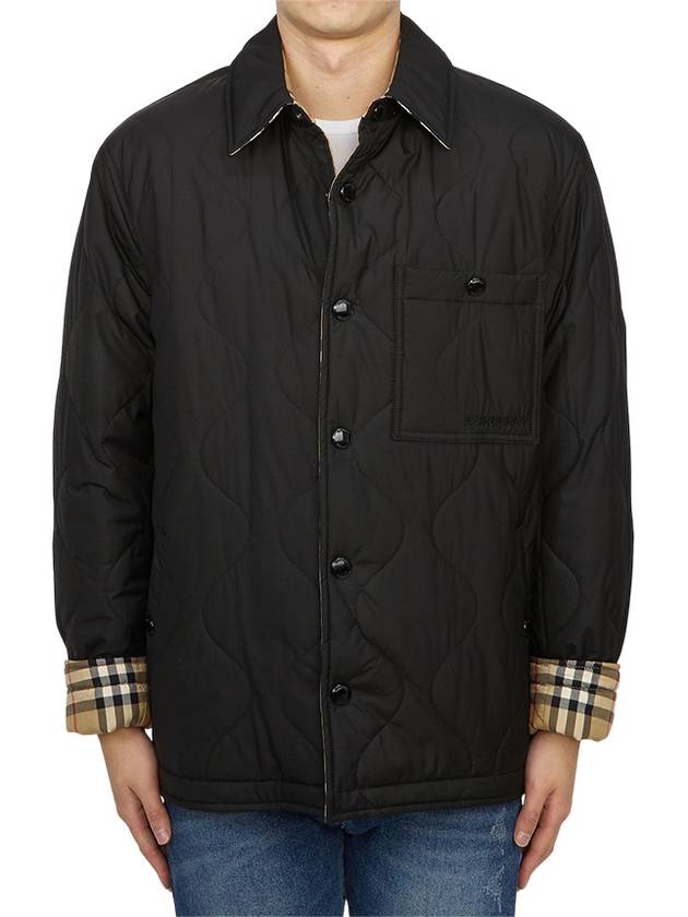 Check Reversible Quilting Jacket Beige Black - BURBERRY - BALAAN 4