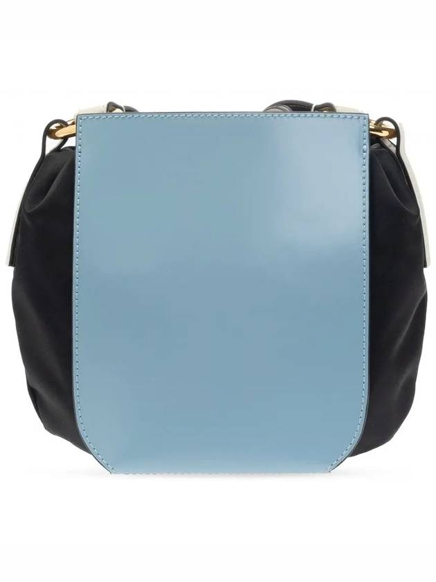 Gusset Shoulder Bucket Bag Blue - MARNI - BALAAN 4