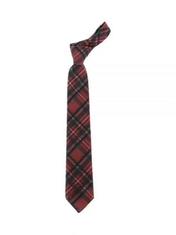 Neck Tie Red Tartan Check Printed Corduroy 24F1H006 PS415 PF010 - ENGINEERED GARMENTS - BALAAN 1