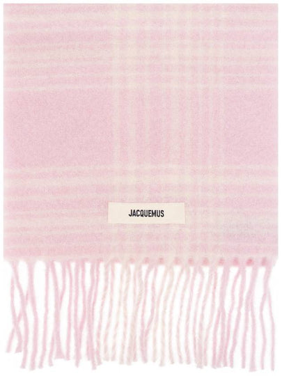 L’echarpe Carro Le Chouchou Jacquard Check Scarf Light Pink - JACQUEMUS - BALAAN 2