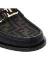 FF O Rock Fabric Leather Loafers Black Brown - FENDI - BALAAN 10