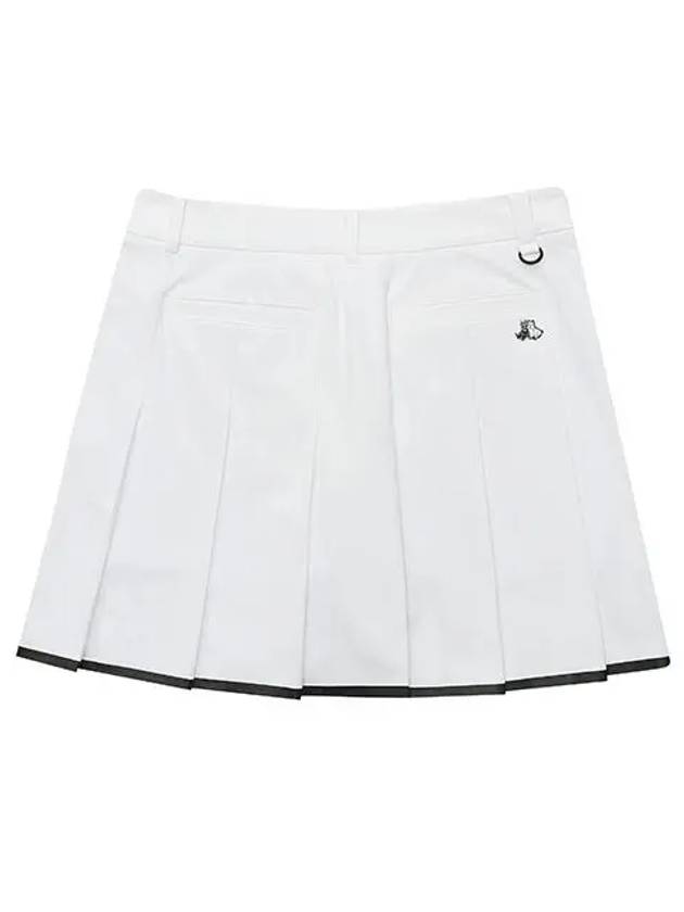 Women s Unbalanced Pleated Culottes 4014LZSP WHITE - BLACK&WHITE - BALAAN 3