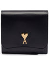 Heart Logo Compact Wallet Black - AMI - BALAAN 4