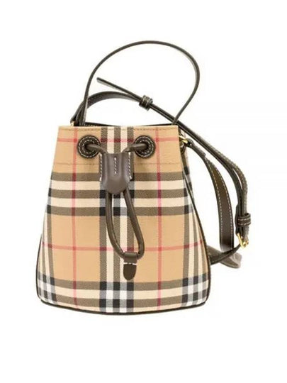 Check Mini Bucket Bag Archive Beige - BURBERRY - BALAAN 2