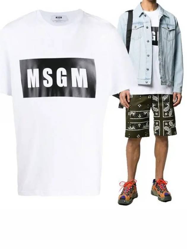 20SS Box Logo Short Sleeve T Shirt White 2840MM67 207098 01 1018501 - MSGM - BALAAN 1