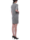 4 Bar Stripe Knit Midi Dress Grey - THOM BROWNE - BALAAN 7