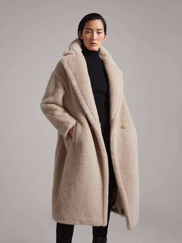 Tedgirl Double Breasted Shearling Coat Beige - MAX MARA - BALAAN 4