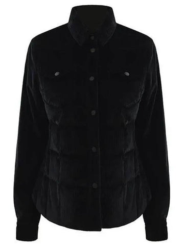 1A00021 595EO 999 NANGY Women s Corduroy Down Shirt Jacket Black 1140383 - MONCLER - BALAAN 1