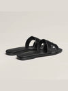 Oran Calfskin Slippers Noir Piqures Ecrues Black - HERMES - BALAAN 5