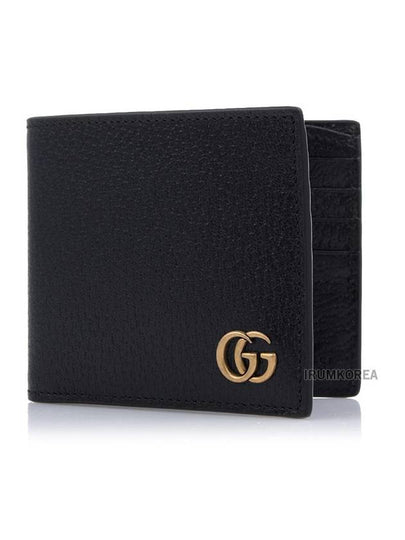 GG Marmont Leather Bi Fold Wallet Black Gold - GUCCI - BALAAN 2