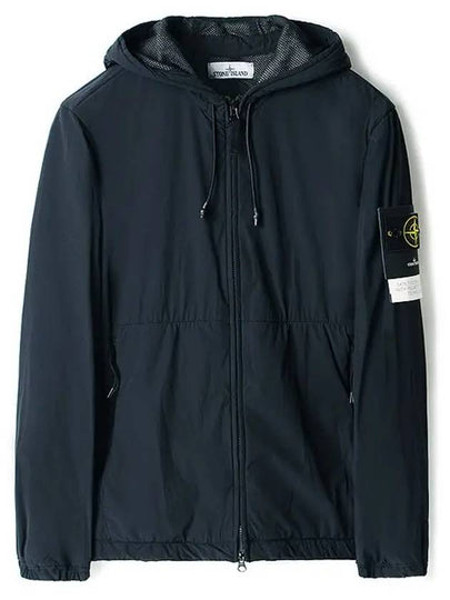 Men's Wappen Patch Skin Touch Hooded Jacket Navy - STONE ISLAND - BALAAN 2