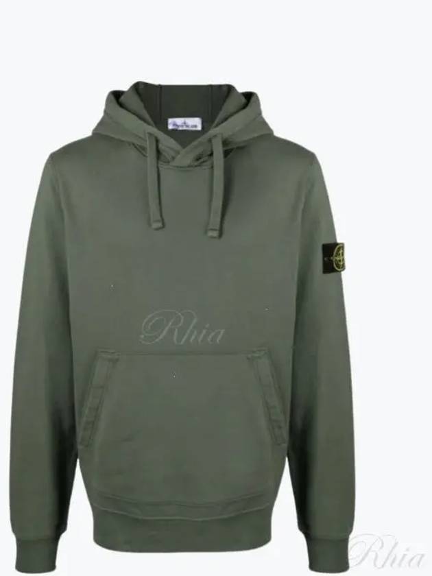 Logo Patch Drawstring Hoodie Dark Green - STONE ISLAND - BALAAN 2