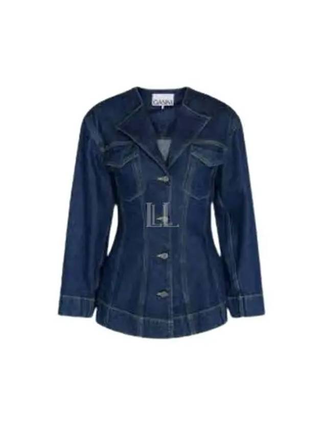 Hourglass Denim Jacket Indigo Blue - GANNI - BALAAN 2