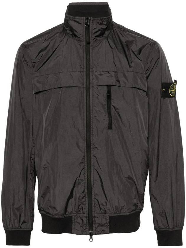 Compass Badge Pleated Windbreaker Grey - STONE ISLAND - BALAAN 3