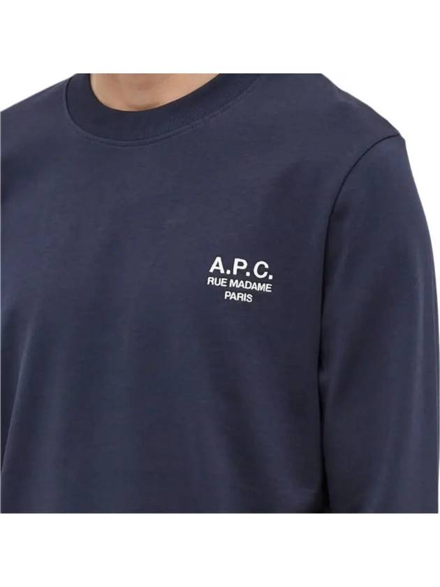 Men's Oliver Logo Long Sleeve T-Shirt Navy - A.P.C. - BALAAN 5