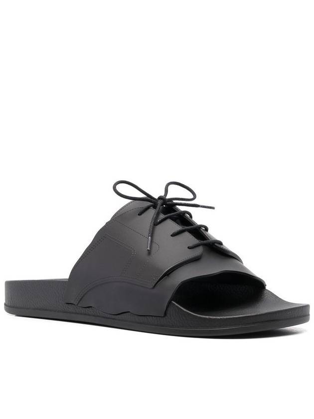 Men's Lace Up Pool Slippers Black - MAISON MARGIELA - BALAAN.