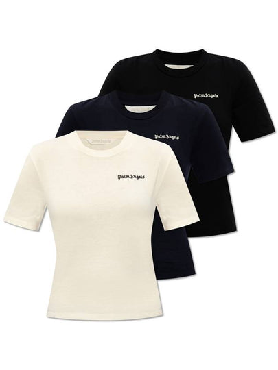 Classic Logo Embroidered T-Shirt 3 Pack Set PWAA044S24JER0038484 - PALM ANGELS - BALAAN 2