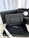 Medium Classic Clutch Bag Caviar Leather & Silver Black - CHANEL - BALAAN 6