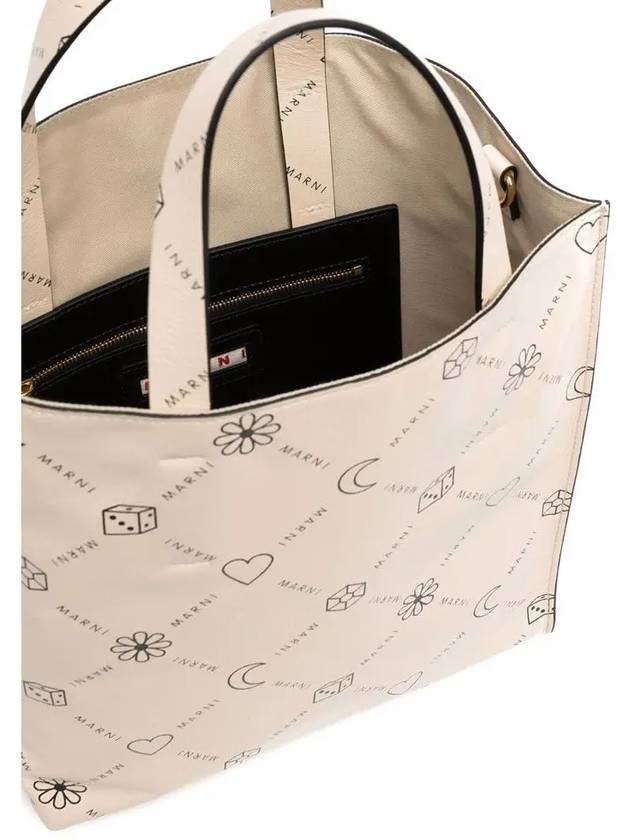 All-Over Print Museo Tote Bag Beige - MARNI - BALAAN 5