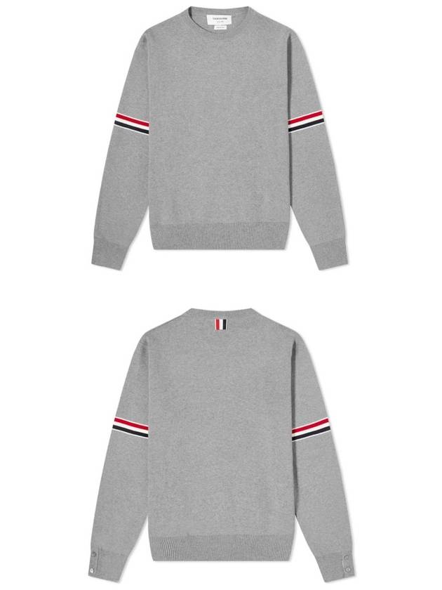 Men's Milan Stitch Armband Crew Neck Knit Top Light Grey - THOM BROWNE - BALAAN 5