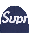 Big Logo Beanie Navy - SUPREME - BALAAN 1