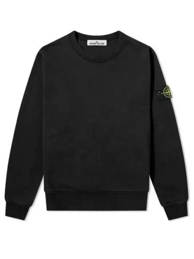 Garment Dying Wappen Sweatshirt 7615 63051 Black 271753 1147842 - STONE ISLAND - BALAAN 1