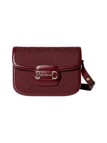 Horsebit 1955 Small GG Canvas Shoulder Bag Red - GUCCI - BALAAN 1