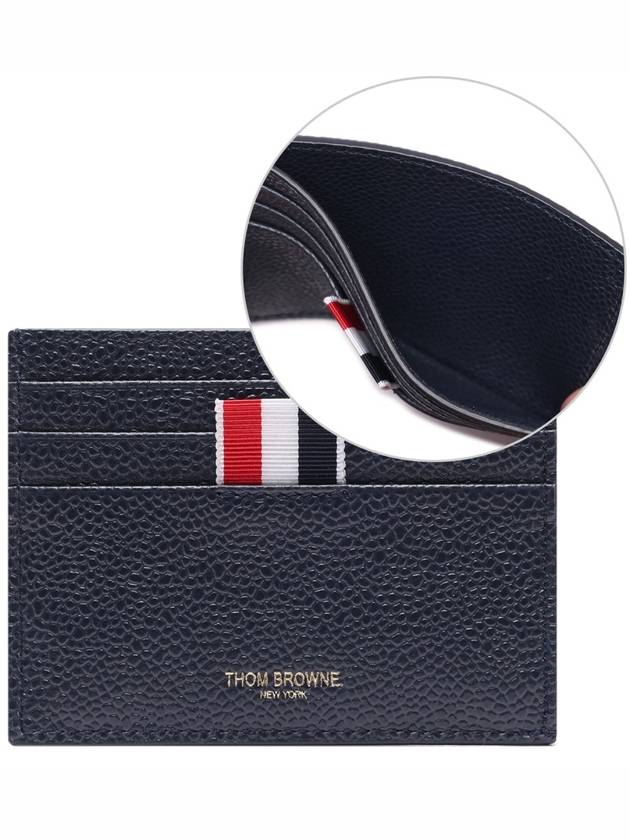 Tartan Check Hector Applique Card Wallet Navy - THOM BROWNE - BALAAN 3